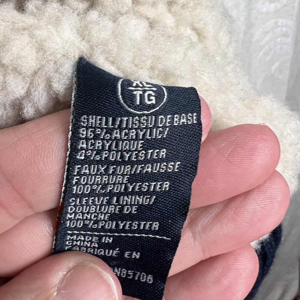 Alpine moose sweater full zip jacket sherpa lined hooded Buffalo David Bitton XL - Picture 10 of 11